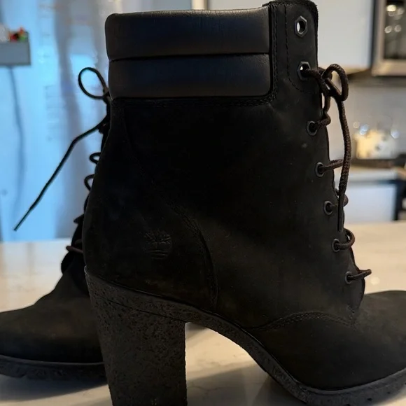 Timberland Black Heeled Boots - Picture 2 of 3